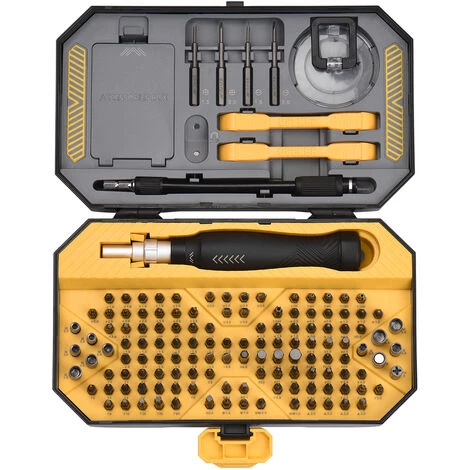 JAKEMY 145-teiliges Multifunktionales Hochpräzisions-Schraubendreher-Bits Und Steckschlüssel-Set Antriebs-Steckschlüssel-Set Premium H4 * 28 Mm CR-V-legierter Stahl Geschlitzte Torx-Stern-Sechskant-Bits Mit Magnetischem Weichem Pad Für Die Wartung Der Heimelektronik,Mehrfarbig