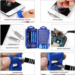 TINOR 122 In 1 Präzisions-Schraubendreher-Set, Tragbares Magnetisches Präzisions-Schraubendreher-Set, Schraubendreher-Reparaturwerkzeug Für Computer/Laptop/iPhone/Brille/Uhr/Smartphone (Blau)