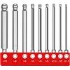 TINOR Ball End Hex Schraubendreher 9 Pcs Sechskantschaft Kugelkopf Schraubendreher 1,5/2/2,5/3/4/5/6/8mm/10mm Innensechskant Kugelkopf Schraubendreher Satz