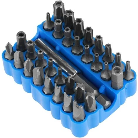 TINOR Schraubendreher Bit Kit, 33tlg. Multifunktions Präzisions Hohlsicherheits Manipulationssichere Stern/Dreiflügel/Sechskant/Schlüsselbitsatz Reparatur Tool Kit