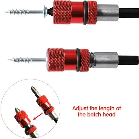 TINOR Schraubendreher-Bithalter Für Trockenbau-Bits, Verstellbar, Magnetischer Stahl, 1/4 Zoll Sechskantschaft Mit S2 Kreuzschlitz, 2 Stück – Bild 2
