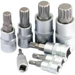 TINOR 8-teiliges Ratschen-Schraubendreher-Bit-Set Aus Stahl, 45#, M4 ~ M16, 1/4 Zoll 3/8 Zoll 1/2 Zoll Antriebsadapter Universalkopf Für