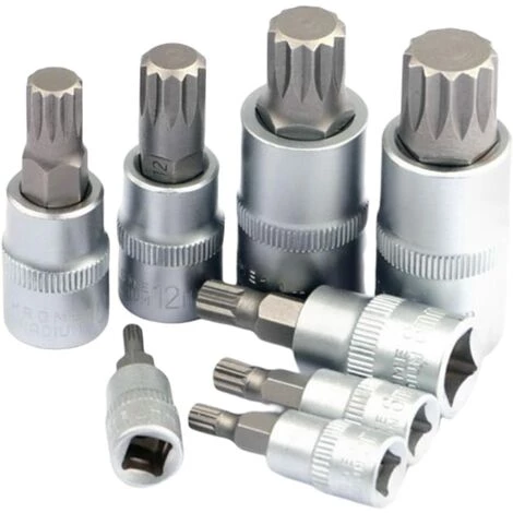 TINOR 8-teiliges Ratschen-Schraubendreher-Bit-Set Aus Stahl, 45#, M4 ~ M16, 1/4 Zoll 3/8 Zoll 1/2 Zoll Antriebsadapter Universalkopf Für – Bild 2