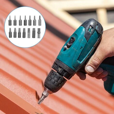 TINOR 14 Teiliges Stahl Sicherheits Sechskant Bit Set T5 T40 Stern Bits Tri Wing Schraubendreher – Bild 4