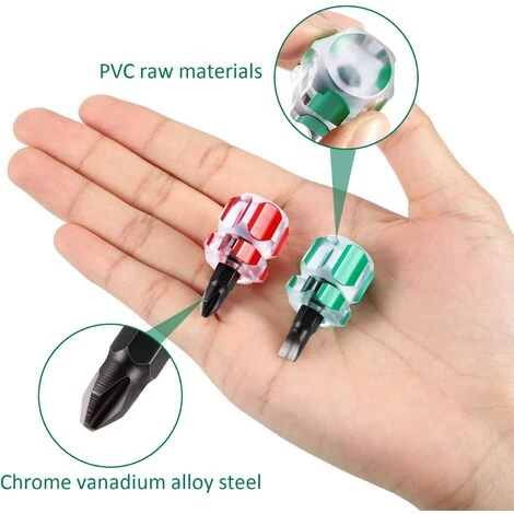 WERKZEUGE 2 Kurzer Mini-Schraubendreher-Werkzeugsatz Für Nähmaschinen Enthält Einen Flach-/Schlitzschraubendreher Und Einen Kreuzschlitzschraubendreher Für Heimwerkerreparaturen – Bild 2