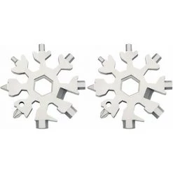 THSINDE 18-in-1-Schneeflocke-Multifunktionswerkzeug Für Männer Und Frauen, Geschenkidee, Edelstahl, 2 Stück