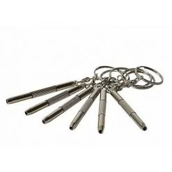 Thsinde 3-in-1-Mini-Flach-Kreuzschlitz-Schraubendreher, Hohle Sechskantmutter, Schlüsselanhänger, Brille, 6 Stück