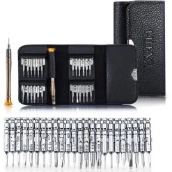 OCXIN Mini-Schraubendreher-Set Werkzeugsatz Für PC, Brille, Handy, Laptop (Schlitz, Phillips Torx), Schwarz, GB-AM-EU-0435