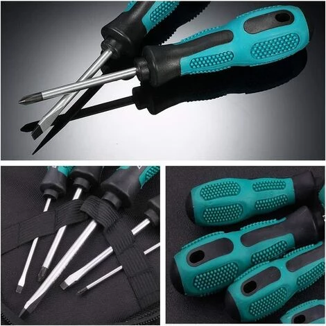 TINOR 6-teiliges Chrom-Vanadium-Heavy-Duty-Magnet-Schraubendreher-Set Mit 3 Schlitz- Und 3 Kreuzschlitz-Köpfen – Bild 4