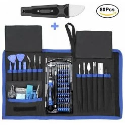THSINDE 80 In 1 Professionelles Computer-Reparatur-Tool-Kit, Präzisions-Laptop-Schraubendreher-Kit, PC-Reinigungs-Kit, Mit 56 Magnetischen Bits Und 24 Werkzeugen, Compa