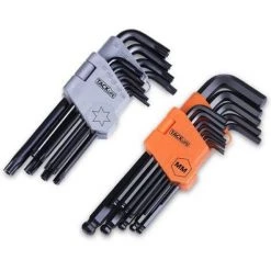 TACKLIFE HHW1B, 22-teiliges Torx-Inbusschlüssel-Set, 9 * Torx-Kopf-Sechskantschlüssel, 13 * Kugelkopf, HRC56, Metrisch, Langer Arm
