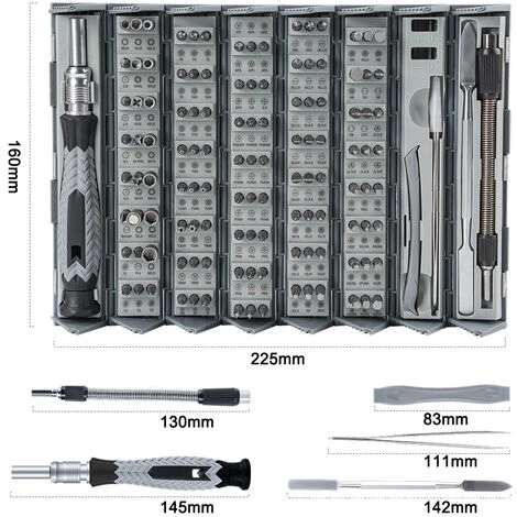 HAPPYSHOPPING 126-teiliges Schraubendreher-Set Mit 120 Starken CRV-Magnet-Bits, Multifunktionales Schraubendreher-Reparaturset Für Mobiltelefone, Computer, Haushaltsgeräte – Bild 5