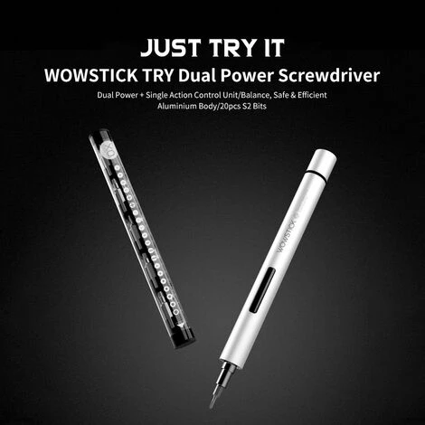 HAPPYSHOPPING WOWSTICK TRY Elektro Dual Power Schraubendreher Aluminium Körper 150 U / Min Mit 20 Stück Bits Repair Tool Kits – Bild 2