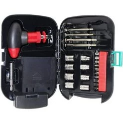 QERSTA Schraubendreher-Sets Werkzeug-Taschenlampen-Box-Kit T-Bit-Ratschengriff-Hülsen-Taschenlampen-Hardware Tragbar 24 STÜCKE