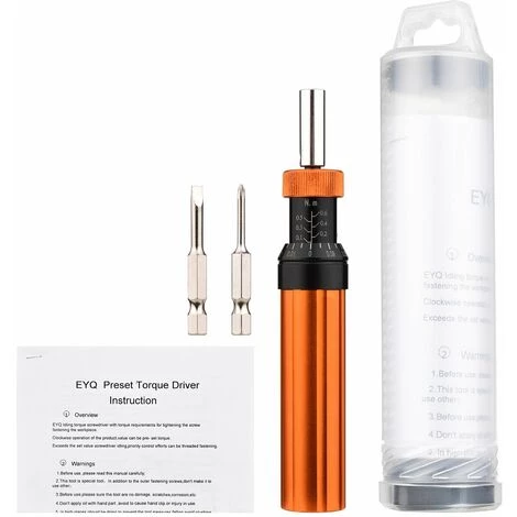 LIFCAUSAL Voreingestellter Drehmoment-Schraubendreher Mit Schlitz-/Kreuzschraubendreher-Bit 1/4-Zoll-Sechskantantrieb Mikro-Einstelldrehmoment Begrenzter Schraubendreher Für Die Mechanische Montage Von Autoreparaturen,EYQ-1.2 – Bild 4