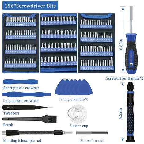 WERKZEUGE 170 In 1 Präzisions-Schraubendreher-Set, Magnetisches Schraubendreher-Set, Professionelles Reparatur-Werkzeug-Set Mit Tragbarer Tasche Für IPhone, IPad, PC, Computer, Laptop, MacBook, Tablet – Bild 2