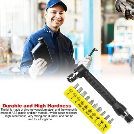 WERKZEUGE 10-teiliger Schraubendreher L-förmiger Verlängerungsgriff Doppelkopf-Innensechskant-Schraubendreher Flacher Torx-Schraubendreher-Kit Handwerkzeug – Bild 3