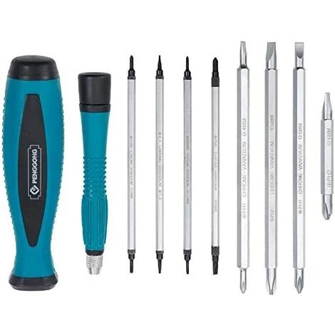 WERKZEUGE Schraubendreher-Kits, 10 Teile / Satz Multifunktions-CR-V-Magnetschlitz-Stern-Schraubendreher-Set Doppelkopf-Schraubendreher-Demontage-Set Haushaltsgeräte-Reparatur-Handwerkzeug – Bild 2