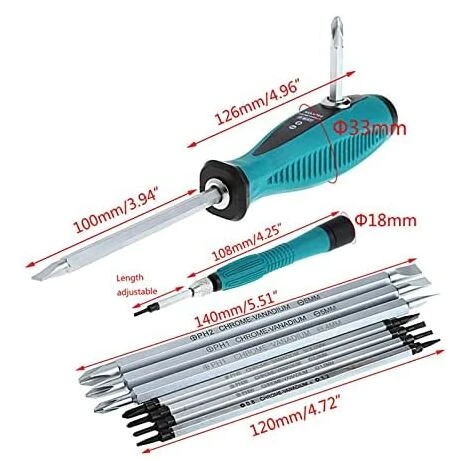 WERKZEUGE Schraubendreher-Kits, 10 Teile / Satz Multifunktions-CR-V-Magnetschlitz-Stern-Schraubendreher-Set Doppelkopf-Schraubendreher-Demontage-Set Haushaltsgeräte-Reparatur-Handwerkzeug – Bild 3