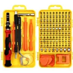 MIYA Präzisions-Bit-Set, 115 IN 1 Mini-Präzisions-Schraubendreher-Set, Tragbares Reparaturset Für Computer/Laptop/iPhone/Brille, Gelbe Mini-Reparaturwerkzeuge