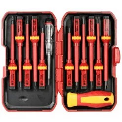 LIFCAUSAL 13-teiliges 1000 V Austauschbares Isoliertes Schraubendreher-Set Mit Magnetischen Schlitz-Phillips-Pozidriv-Torx-Bits, Elektriker-Reparaturwerkzeug-Set