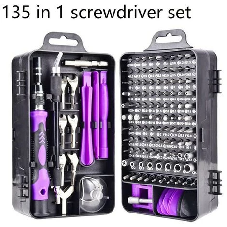 FUIENKO 110/115/135 In 1 Schraubendreher-satz Von Schraube Fahrer Bit Set Multi-funktion Präzision Handy Reparatur Gerät Hand Werkzeuge Torx Hex,purple
