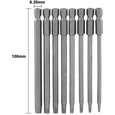 HEGUYEY 11 Stück Lange Torx-Schraubendreher-Bits, T6-T40 Magnetische Bits 100 Mm 1/4 Zoll Sechskantschaft Für Elektrische Schraubendreher Und Schraubendreher – Bild 4