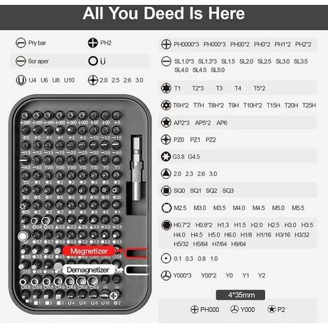 FUIENKO 130 In 1 Schraubendreher-set, Magnetic Repair Tool Kit, Magnetic Repair Tool Kit Mit Hebeln Werkzeug Pinzette, Flache, Phillips – Bild 2