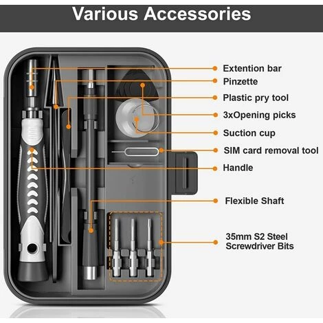 FUIENKO 130 In 1 Schraubendreher-set, Magnetic Repair Tool Kit, Magnetic Repair Tool Kit Mit Hebeln Werkzeug Pinzette, Flache, Phillips – Bild 3