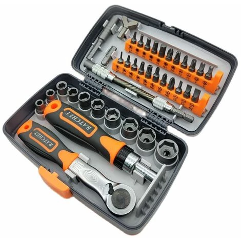 FUIENKO 38-In-1 Arbeit Sparende Ratsche Multi Werkzeuge Schraubendreher-set Haushalt Kombination Schraubendreher Toolbox Hardware Handwerkzeuge Sets,38 In 1 Tool Box – Bild 2