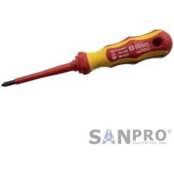 SANPRO - VDE-Kreuzschlitzschraubendreher, PH2, Klingenlänge 100 Mm