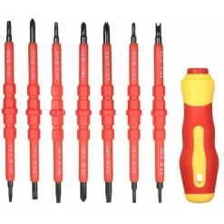 QERSTA Magnetisches Schraubendreher-Set, Mehrfach Isoliertes Schraubendreher-Set Mit 14 Austauschbaren Positionen Für DIY-Reparaturen