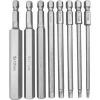 GDRHVFD Set Mit 8 Sechskant-Schraubendreher-Bits, Magnetischer Schraubendreher-Bit, 100 Mm Langer Sechskant, 1/4 Zoll Sechskantschaft – H2,5 Bis H12 Für Schraubendreher Und Elektroschrauber-Werkzeugzubehör