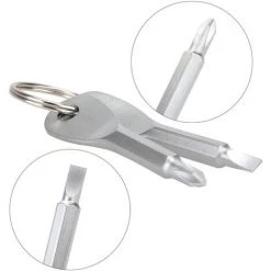 BENOBBY KIDS Taschen-Schraubendreher-Schlüsselanhänger, Tragbares Outdoor-Schraubendreher-Werkzeug, Edelstahl-Schraubendreher-Schlüsselanhänger, Mini-Überlebenswerkzeug, Schlüsselanhänger, Kreuz Und Flach