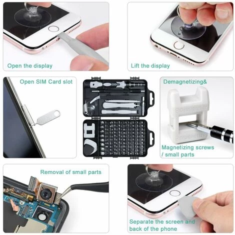 BEARSU 138 In 1 Mini-Schraubendreher-Set Precision Kit Tool Small Box Schraubendreher Laptop Demontage Für Tablet, Reparatur, Brille, Heimwerker, Uhr, Smartphone – Bild 4