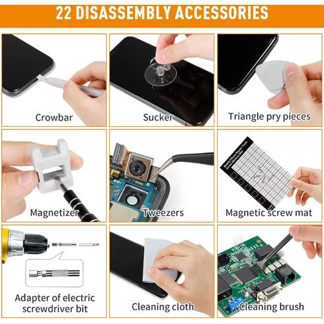 BEARSU 122 In 1 Mini-Präzisions-Schraubendreher-Set Kit Tool Small Box Schraubendreher Laptop-Demontage Für Reparatur, Brille, Heimwerker, Uhr, Smartphone – Bild 5