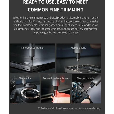 LIFCAUSAL IFu D2Plus Lithium-Elektro-Schraubendreher-Kit, Tragbarer Mini-Schraubendreher-Bit, Reparaturwerkzeug-Set Für Elektronik/Handy/Notebook/Uhr – Bild 2