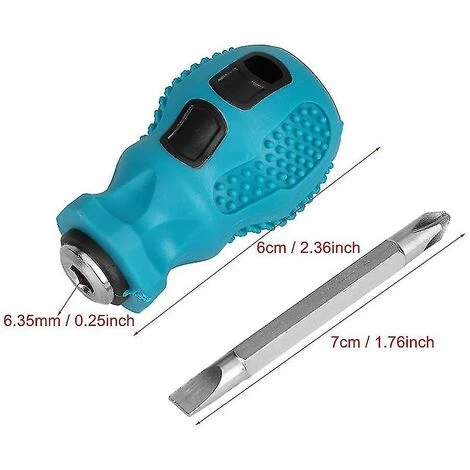 HELLO KITTY BAIN Doppelzweck-Schraubendreher, Kurzer Schraubendreher, Schraubendreher, Mini-Magnet-Kreuzschlitz-Schlitzschraubendreher, 1 Stück (blau) – Bild 3