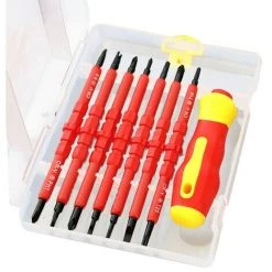 MONLY Isolierter CR-V-Schraubendreher-Satz, Zweiseitig Geschlitzter Kreuzschlitz-Magnetschrauben-Bit-Satz, Reparatur-Handwerkzeuge