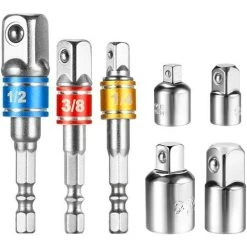 READCLY Sechskantbohrer-Reduzierstück-Verbindungs-Steckschlüssel-Adapter 3-teiliges Steckschlüssel-Verlängerungs-Adapter-Bit-Set + Set Mit 4 Reduzieradaptern Für Ratschenschlüssel/Steckschlüssel 1/2 Zoll 3/8 Zoll 1/4 Zoll Werkzeuge
