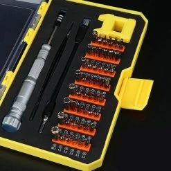 LIFCAUSAL 52-in-1-Präzises Schraubendreher-Set, Multifunktional, Tragbar, Manuelle Schraubendreher-Bits, Reparaturwerkzeug-Kit Für Elektronik/Smartphone/Notebook/Uhr, Gelb