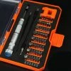 LIFCAUSAL 52-in-1-Präzises Schraubendreher-Set, Multifunktional, Tragbar, Manuelle Schraubendreher-Bits, Reparaturwerkzeug-Kit Für Elektronik/Smartphone/Notebook/Uhr, Orange
