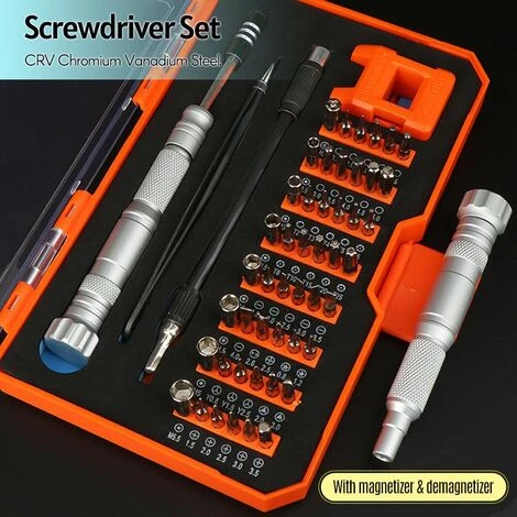LIFCAUSAL 52-in-1-Präzises Schraubendreher-Set, Multifunktional, Tragbar, Manuelle Schraubendreher-Bits, Reparaturwerkzeug-Kit Für Elektronik/Smartphone/Notebook/Uhr, Orange – Bild 2