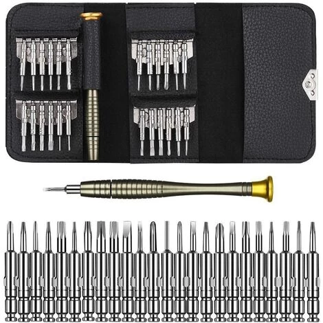 DECKON Präzisions-Schraubendreher Mini 25 In 1 Schraubendreher-Kit Reparaturwerkzeuge Für IPhone, Laptop, Uhr, Schmuck, Spielzeug, Brillen Usw. Schraubendreher-Kit-Set Mit Ledertasche