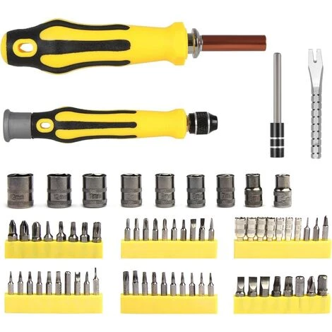BENOBBY KIDS Pr?zisions-Schraubendreher, Tragbares 70-in-1-Schraubendreher-Set, Reparaturwerkzeuge F��r Computer/Laptop/iPhone/Brille/Uhr/Smartphone (Gelb) – Bild 2