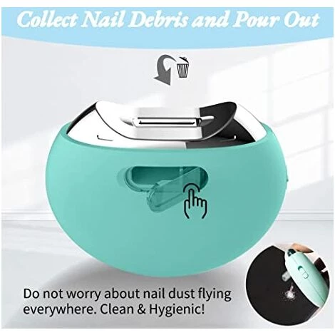 BENOBBY KIDS Elektrischer Nagelknipser, 2-in-1-Nagelknipser Und -feile, Aufbewahrung Von Nagelresten, Keine Scharfen Krallen, Doppeltes Geschwindigkeitsgetriebe, Sichere Elektrische Nagelknipser F��r Babys, Kinder, ?ltere Menschen Und Erwachsene – Bild 4