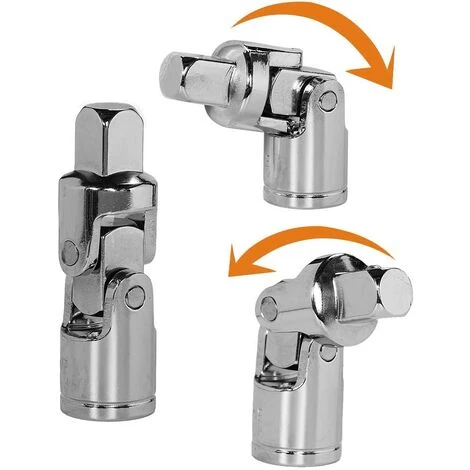 GDRHVFD 3-teiliges Universalgelenk 1/2" 1/4" 3/8" + 4 Reduzieradapter Für Ratschenschlüsseleinsätze 1/2" 3/8" 1/4" Werkzeugzubehör – Bild 5