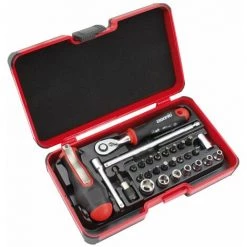 FELO Smart Evo - Werkzeugsatz Mit ERGONIC Ratsche UndZubehör In XL-Strongbox, 29-tlg