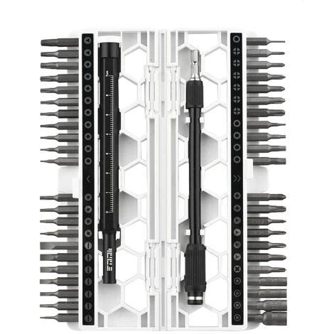 JAKEMY 47-teiliges Multifunktionales Hochpräzisions-Schraubendreher-Bits Und Steckschlüssel-Set Antriebs-Steckschlüssel-Set Premium H4 * 28 Mm CR-V-legierter Stahl Geschlitzte Torx-Stern-Sechskant-Bits Mit Magnetischem Weichem Pad Für Die Wartung Der Heimelektronik – Bild 3