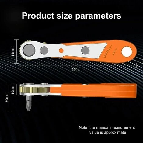 SOEKAVIA Phillips-Schraubendreher Ph 2 X 110 Mm, 1/4 Mini-Ratschen Und Phillips-Schraubendreher-Bits Mit 1/4 Zoll High-Torque-Antrieb Umschaltbarer Mini-Winkelschraubendreher Mit Umschaltknarre – Bild 3
